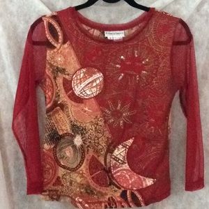 Celestial Top Embellished With Sequins and Beads